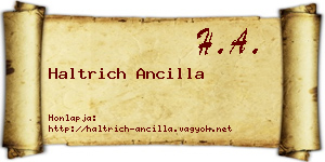 Haltrich Ancilla névjegykártya